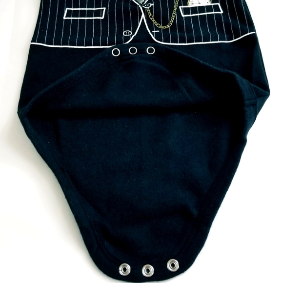 3/$25 Baby Essentials Boy's Suit/Neck Tie Print Onesie Bodysuit Size 9 Months - Picture 5 of 9